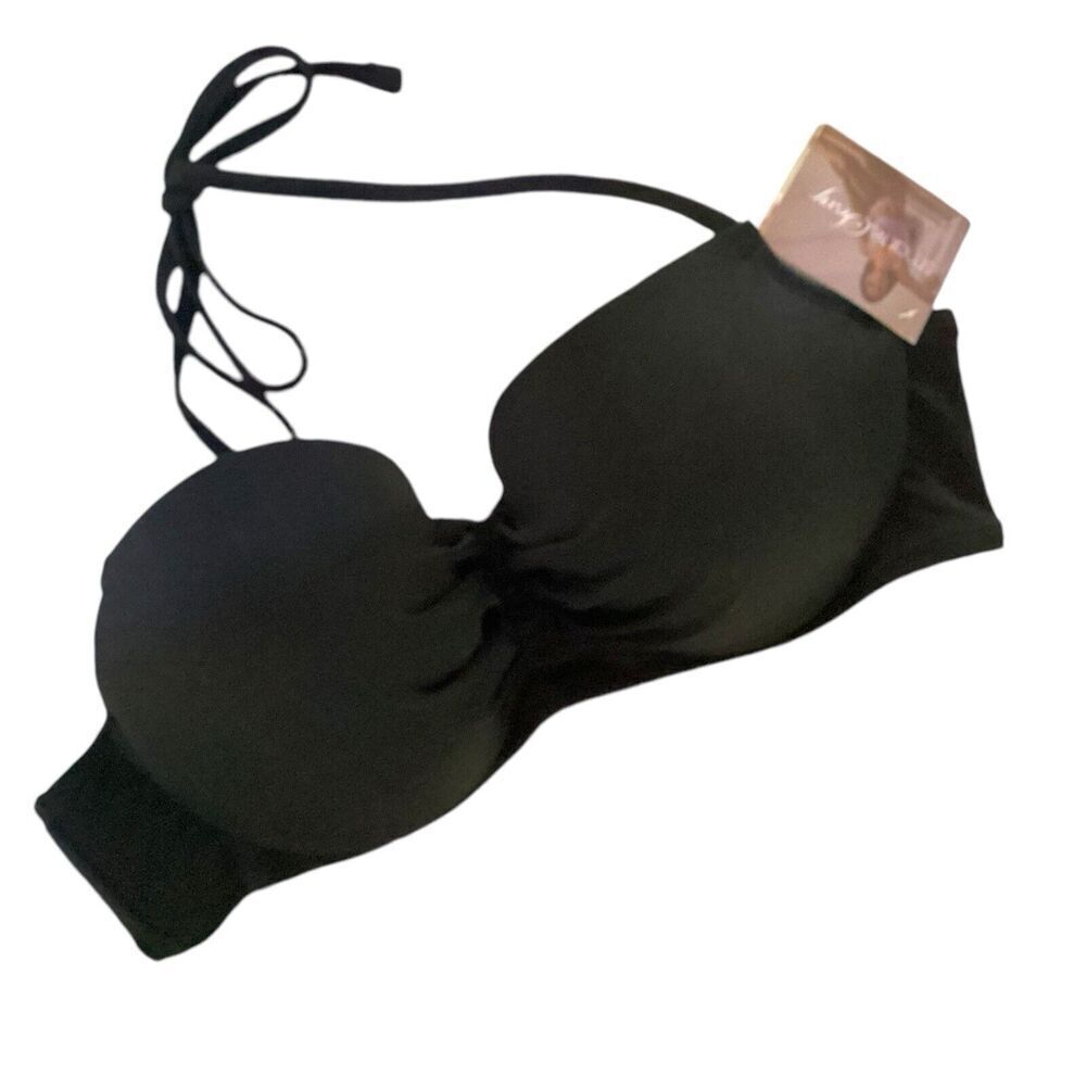 Smart & Sexy Black Underwire Padded Bikini Top Size 36C Swimwear Bathing Suit